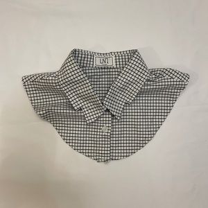 Checkered Faux Shirt Collar